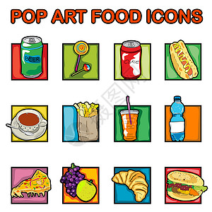 食品水果图标流行艺术食品图标背景