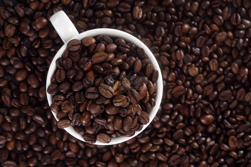 咖啡豆营养陶瓷闲暇食物美食咖啡咖啡店豆子地面力量图片