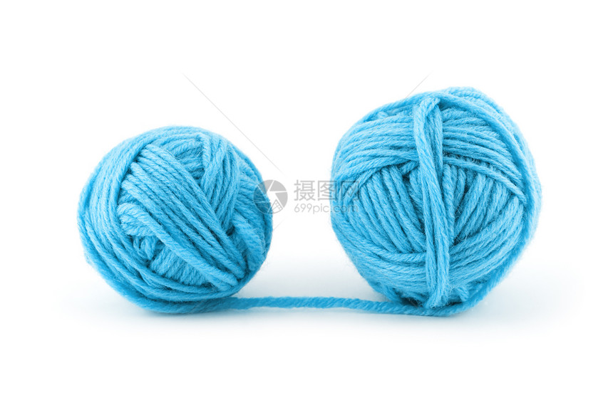 绿线解决方案纺织品羊毛细绳蓝色爱好工艺棉布手工概念图片