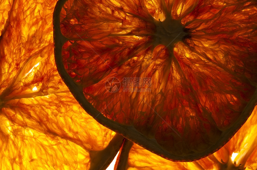 白底白色隔离的干橙色切片装饰香料食物水平戒指橙子风格水果图片