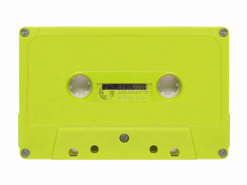 磁带盒艺术立体声白色音乐绿色音响磁带电子产品记录技术图片