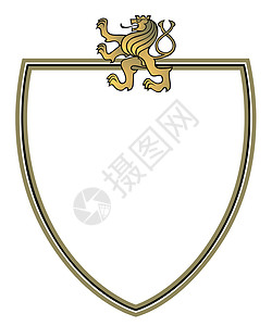 连城冠豸山金狮的山冠历史国王横幅骑士装饰品质量徽章先驱皇家狮子插画