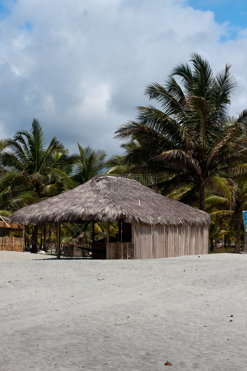 竹棚海洋棕榈异国热带海滩小屋旅行假期海岸太阳图片