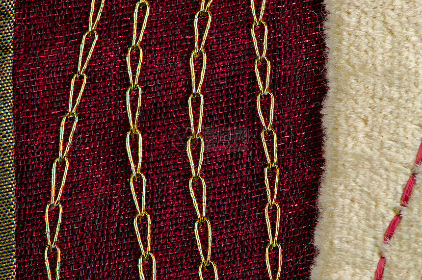 红布纹理被单衣服皱纹皮棉材料床单折痕起球纺织品红色图片
