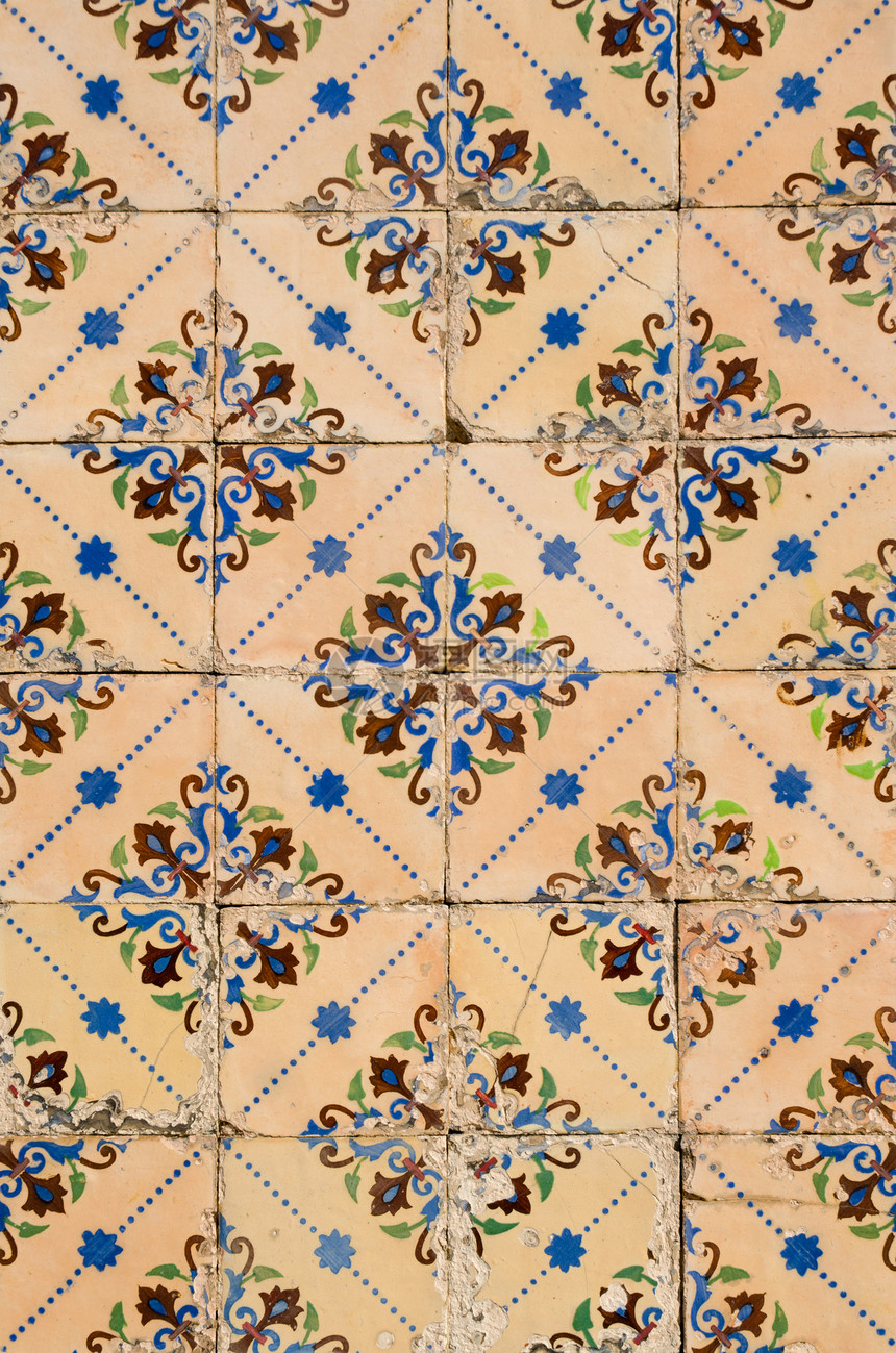 传统葡式琉璃瓦艺术品几何正方形陶瓷工艺墙纸马赛克装潢师手工地面图片