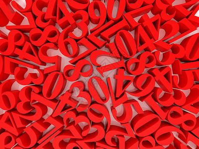 红色数码混合代码数字密码插图数学概念背景图片