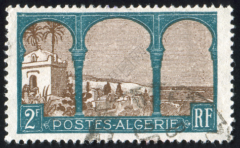 雅库布西迪亚库布的马约历史性金库全景衬套天空邮票棕榈邮戳明信片植物背景