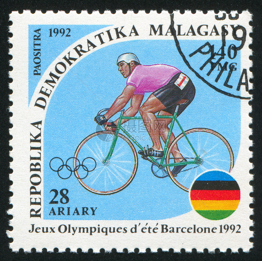 自行车车轮邮资男人邮票竞赛邮戳头巾男性戒指运动员图片