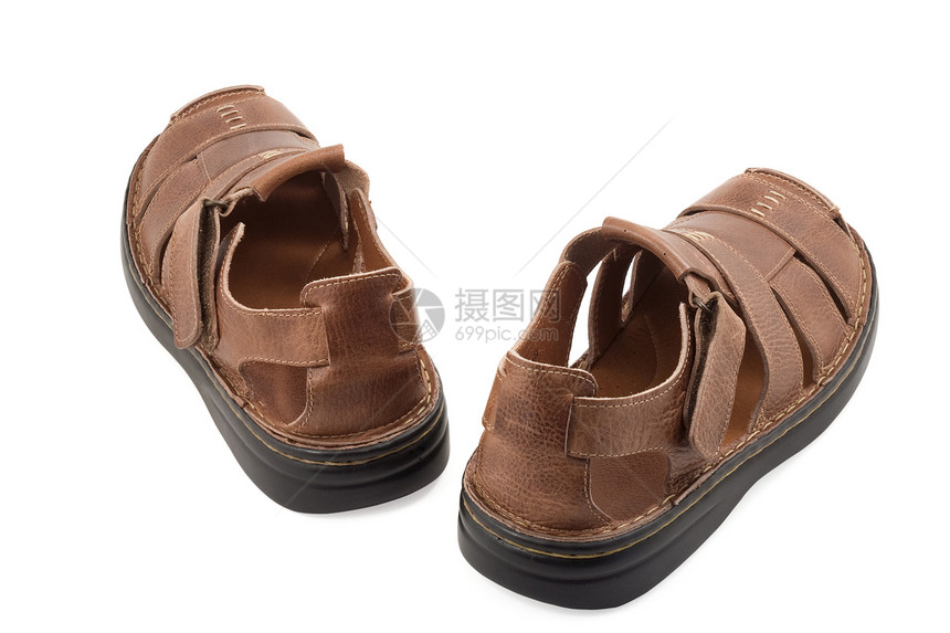 沙山凉鞋鞋类靴子皮革棕色图片