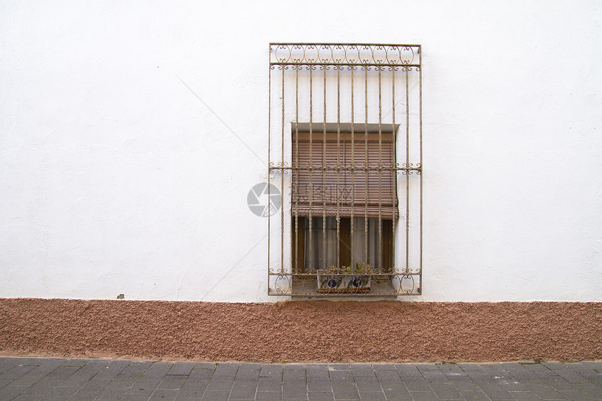 典型的西班牙窗口 白宫历史性窗帘建筑石膏窗户公寓房子盒子套管艺术图片