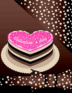 摩丝摩丝爱月饼带有粉红蛋糕背景插画