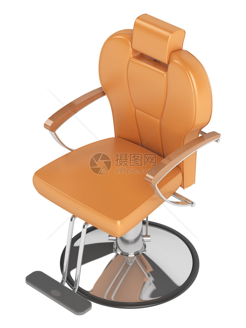 橙色理发厅椅风格发型沙龙签证理发店金属头发皮革装饰座位图片