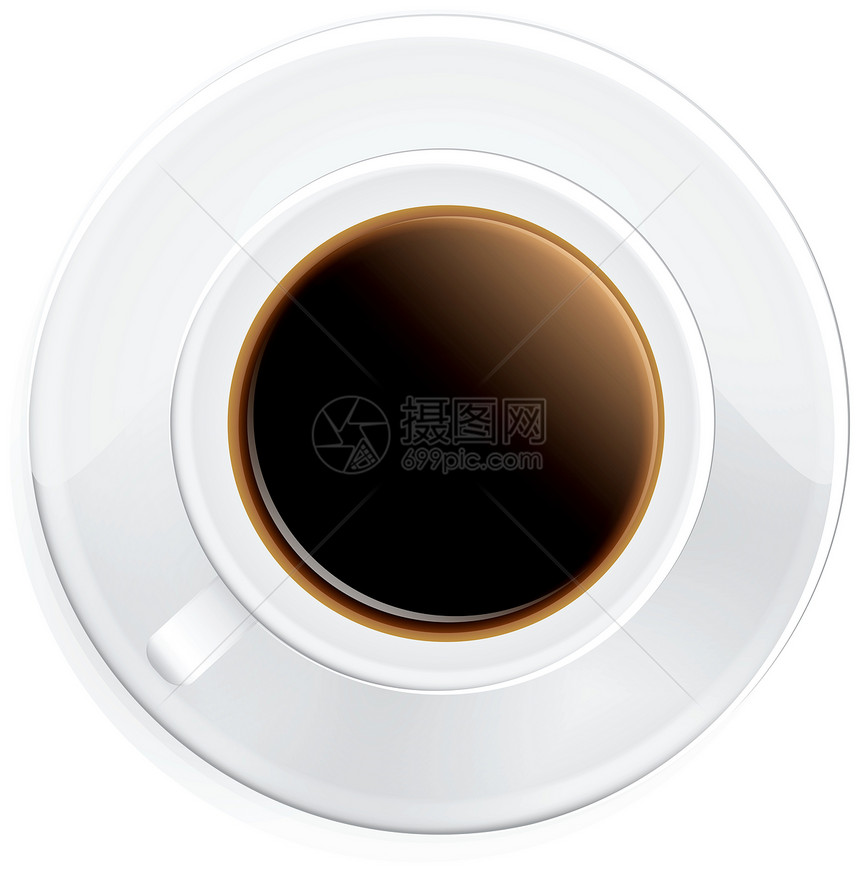 来杯咖啡平底锅白色杯子绘画陶器用具菜肴飞碟数字制品图片