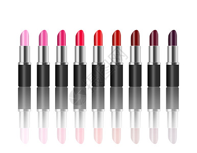 唇膏优雅水平白色光泽度化妆品红色配件女性管子紫色背景图片