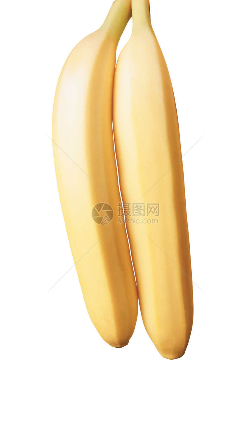 两个成熟的香蕉小吃水果早餐甜点美食橙子绿色食物白色黄色图片