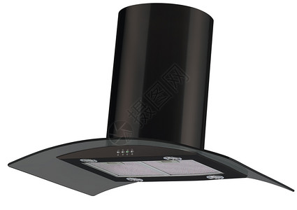 现代厨房用墙罩  孤立总理兜帽家具扇子风格烤箱火炉排气装饰灯光背景图片