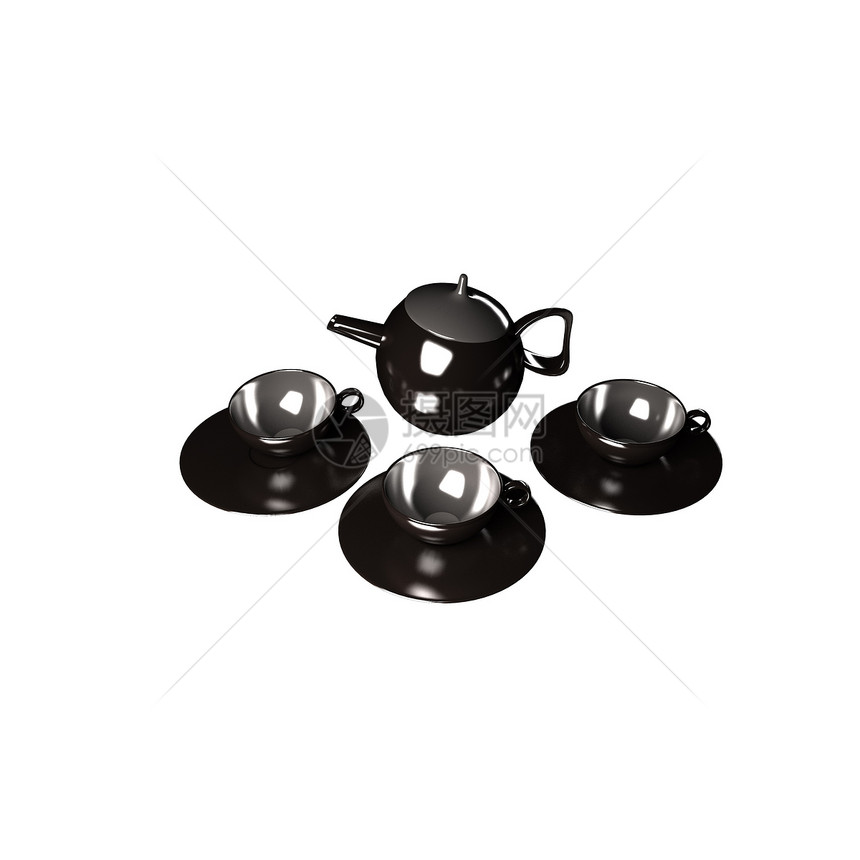 茶壶和杯子传统仪式茶杯商业红色厨房陶器制品黑色陶瓷图片