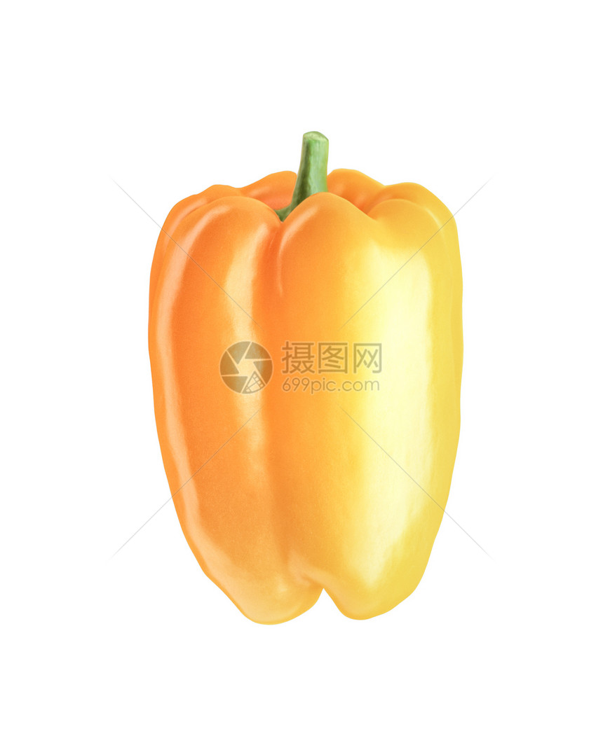 白上隔离的橙色胡椒白色橙子蔬菜水果图片