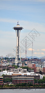 西雅图空间针建筑天空天际建筑物城市背景图片