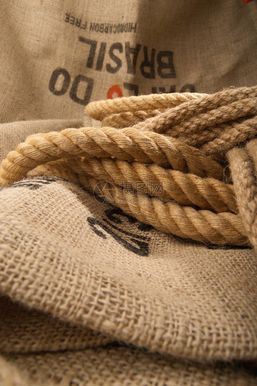 黄麻绳材料缠绕纤维棕色工具黄麻航海安全海洋绳索图片