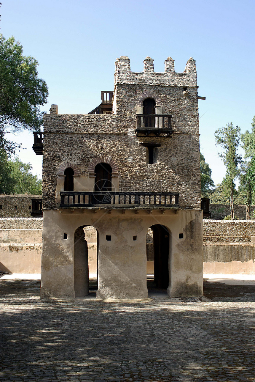 埃塞俄比亚的城堡温泉历史性浴室纪念碑据点堡垒院子建筑学庭院图片
