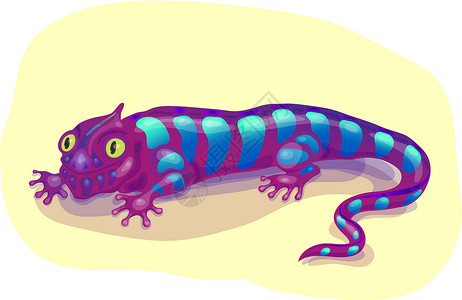 蓝色蜥蜴紫蜥蜴插画