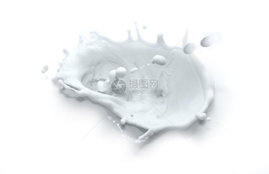 挤油牛奶营养蓝色液体白色玻璃产品图片