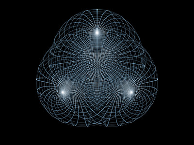 网格世界径向拓扑几何学科学墙纸蓝色插图高清图片