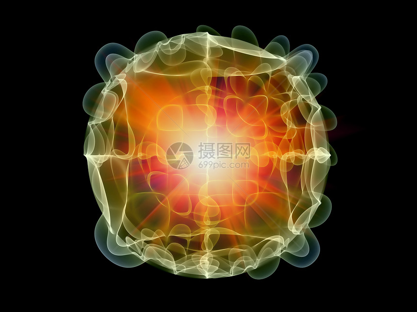 纳米技术烟雾孢子墙纸橙子黄色辉光粒子几何学图片