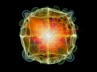 纳米技术烟雾孢子墙纸橙子黄色辉光粒子几何学背景图片