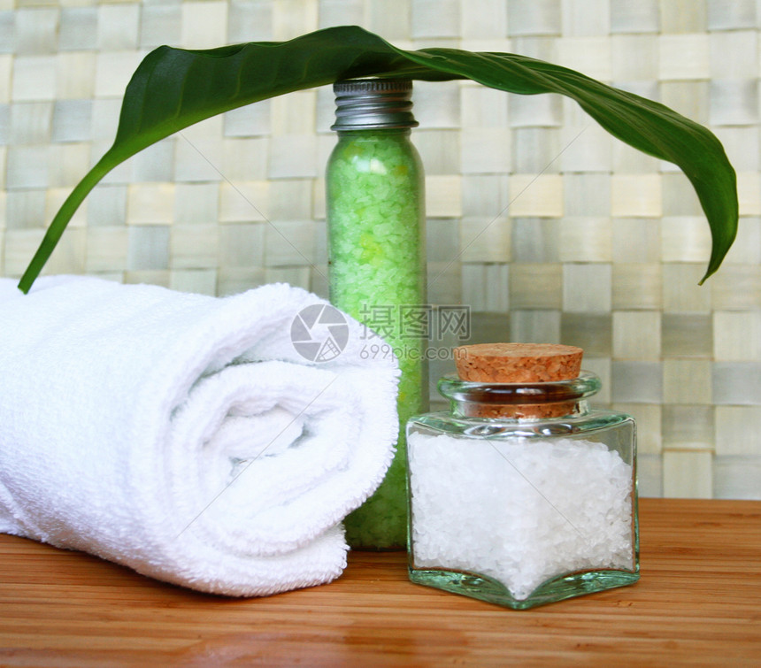 白浴毛巾 水疗成的海盐瓶洗澡生活产品温泉叶子卫生化妆品治疗按摩瓶子图片