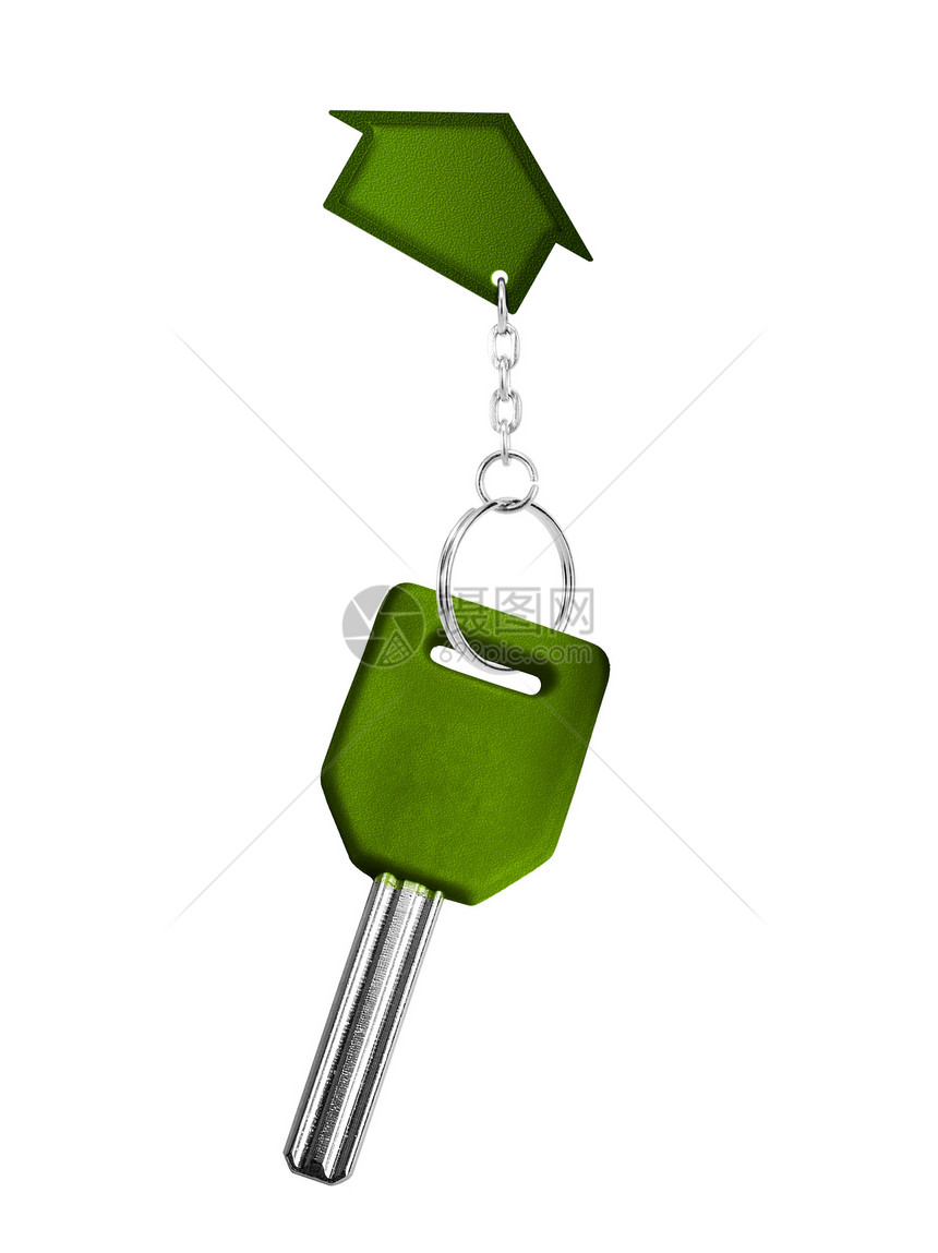 有箭头的绿绿键钥匙保险安全塑料绿色抵押空白入口标签戒指图片