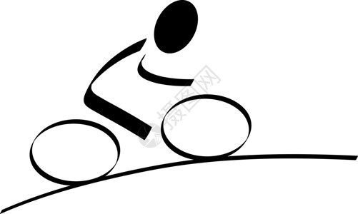 双车挑战白色旅游运动旅行短跑健康插图自行车标识背景图片