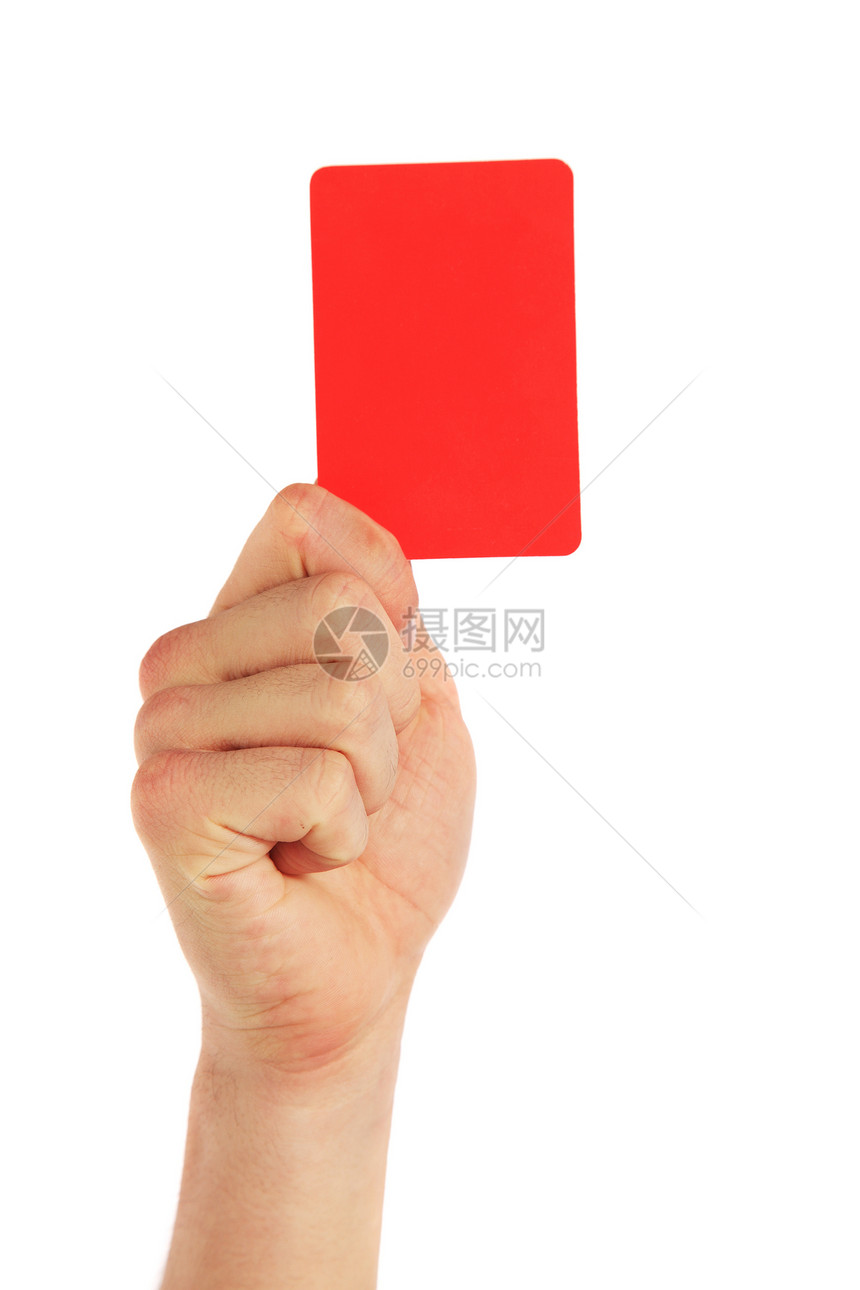 红卡歧视白色象征卡片裁判红色图片