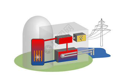 发电厂邮票红色兴奋剂插图原子活力核电站鞋面学期白色背景图片