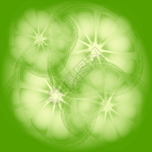 绿色圆圈背景绿柠檬片射线摄影背景插画