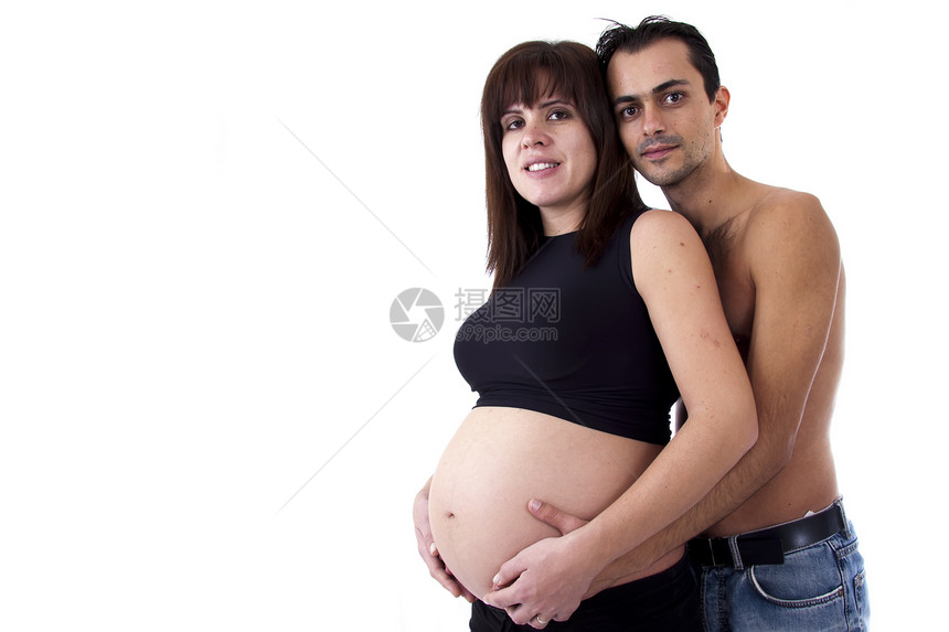 孕妇分娩生活喜悦腹部女孩父母身体肚子女性妻子图片