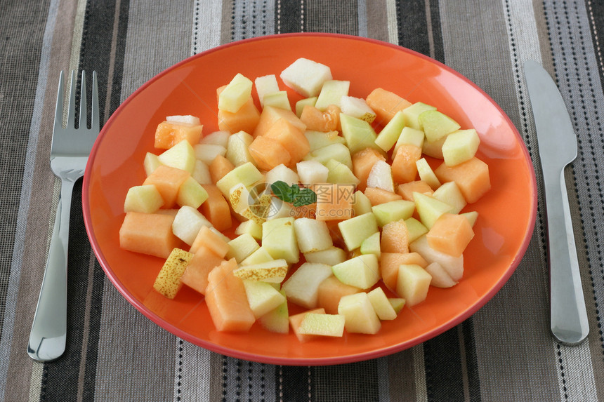 水果沙拉餐巾维生素盘子饮食甜点图片