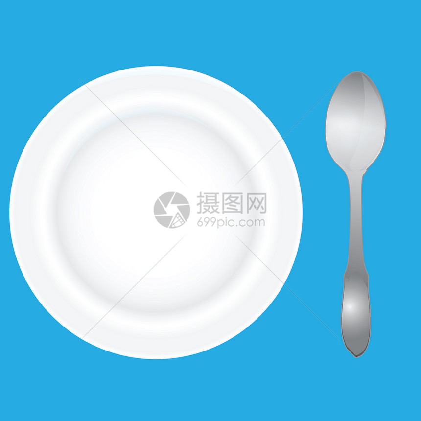 深碗和勺子绘画盘子肉汤插图磁盘菜肴餐饮陶器用具餐具图片