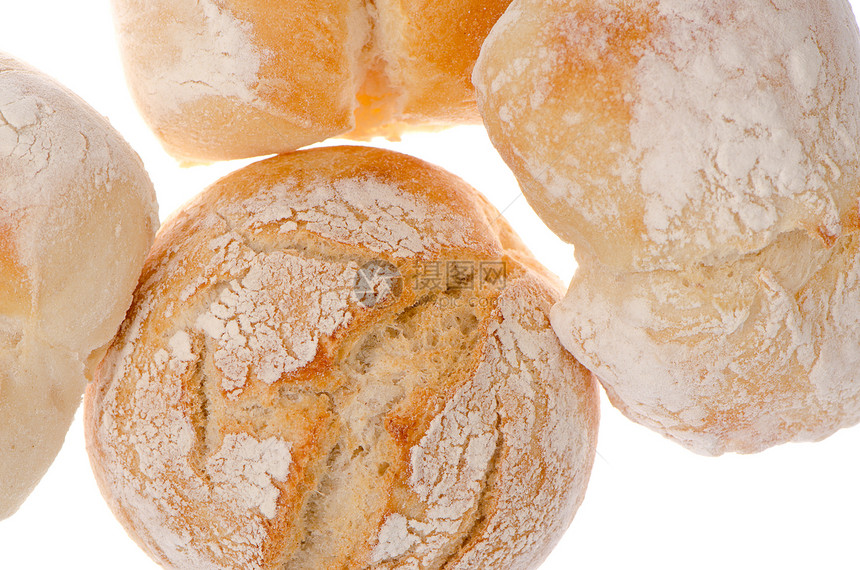 面包密闭团体糕点展示饮食圆形食品杂货店羊角谷物商品图片