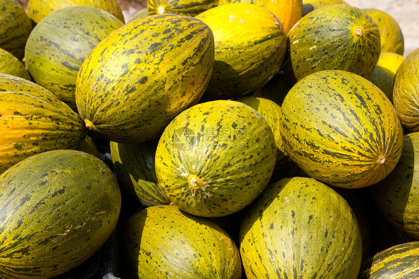 斯里士米瓜或圣诞老人水果皮肤美食营养季节饮食生产甜瓜市场食物图片