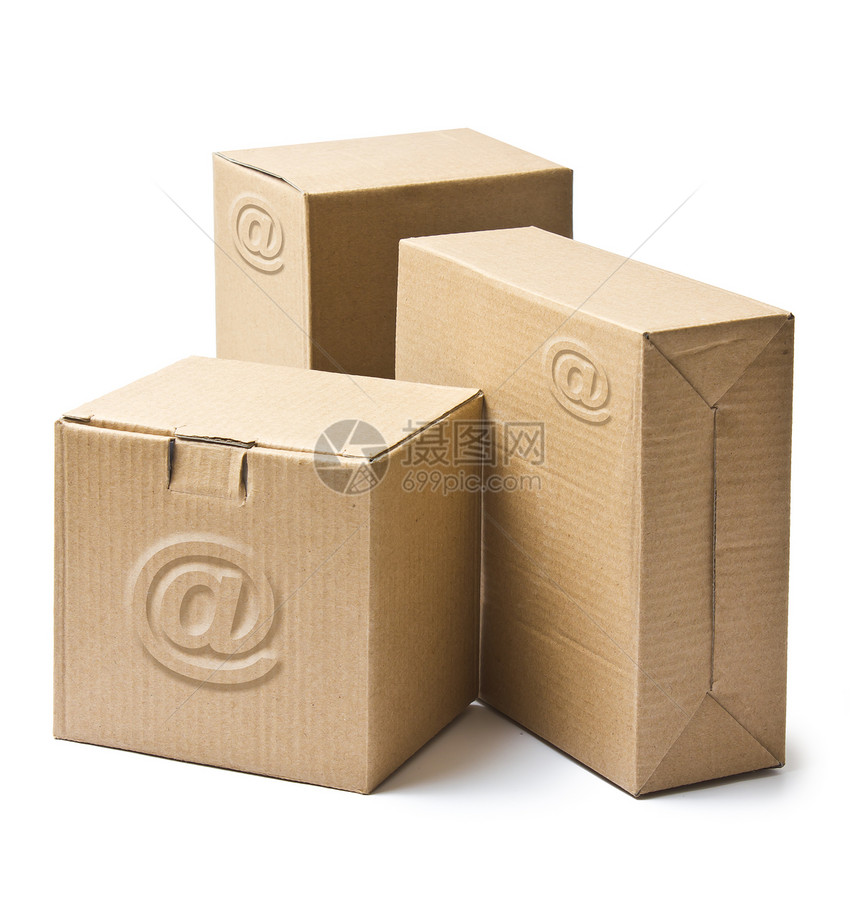 货物和产品纸板盒正方形运输棕色包装邮件商品纸盒补给品瓦楞立方体图片