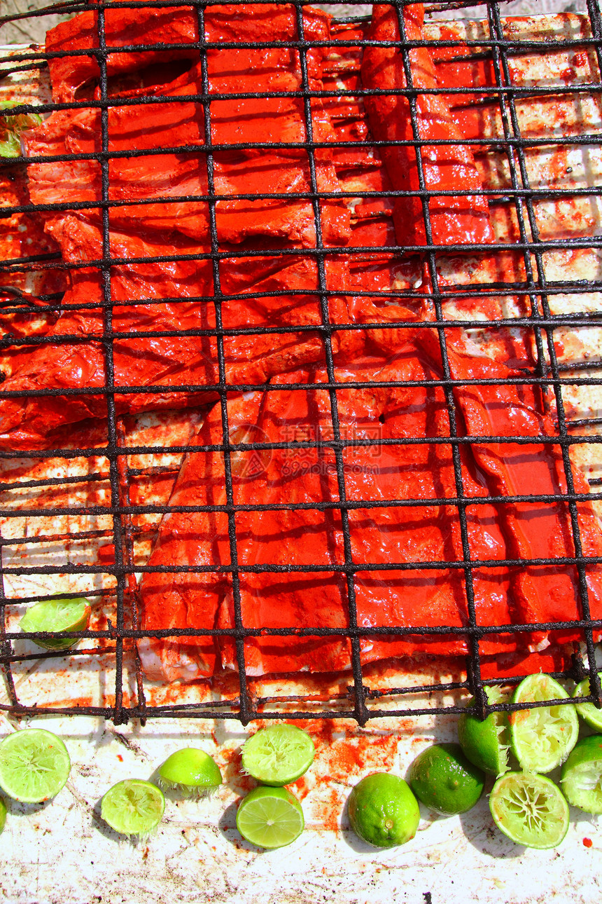 和柠檬提金希克酱 烤鱼片文化派对网格香料食物饮食烧伤野餐午餐食谱图片