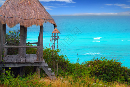 h5长提加勒比海平面松绿石海阳伞海拔电缆乐趣热带假期太阳植物海滩海洋背景