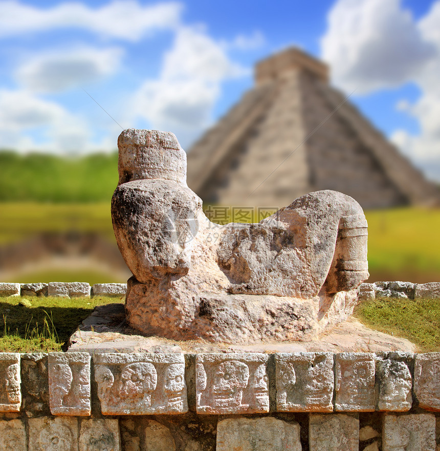 墨西哥 尤卡坦Yucatan数字建筑雕像脚步建筑学纪念碑旅行宗教石头古董图片