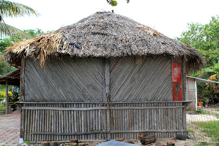 木木制墨西哥传统住房(Mexico)背景图片