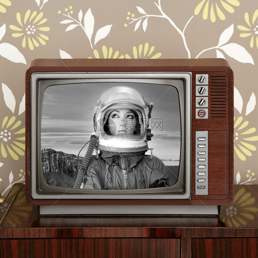 反转60s Tv时空多ys赛火星宇航员月亮管子女孩框架播送女士古董电影家具技术图片