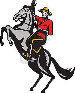 加拿大骑警 骑骑骑骑马背景图片