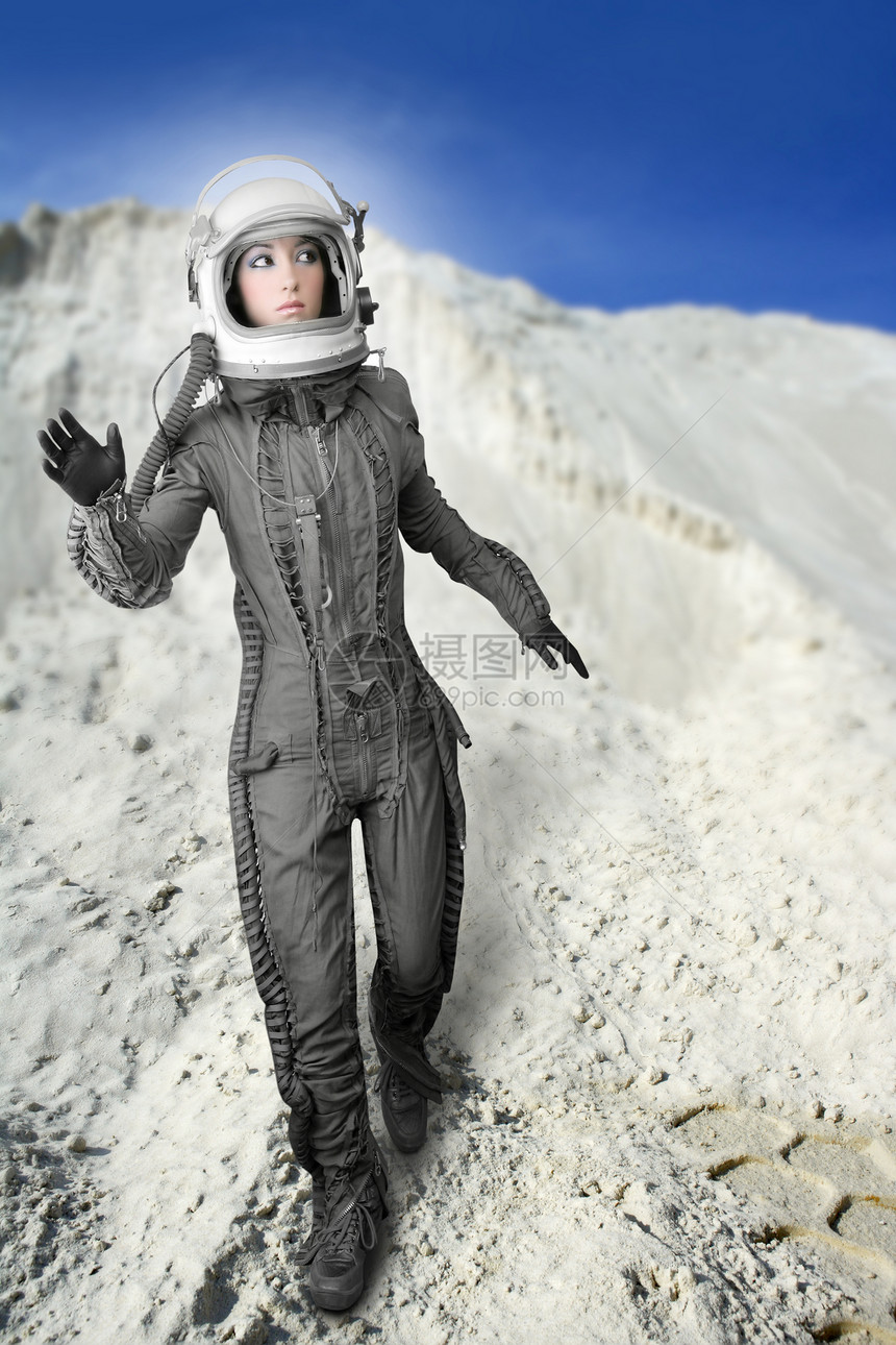 未来月球 空间行星和宇宙行星飞船少女女士科幻宇航员队长女性套装女太空人月亮图片