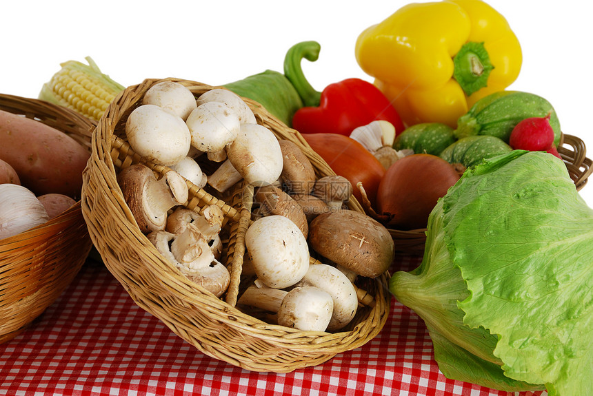 农民市场与丰富种类的蔬菜相容图片